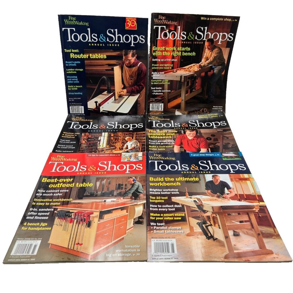 Fine Woodworking Tools & Shops Annual Magazine Lot Winter 2004 2005 2006 2007 20